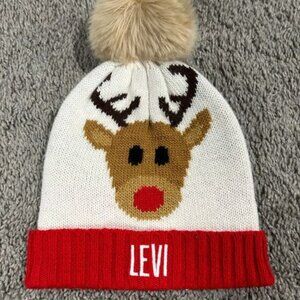 "Levi" monogrammed winter baby/toddler hat **like new**